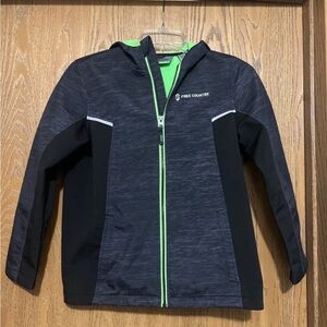 Free Country Boys Jacket  sz M 10-12 Gray/Black/Neon Green